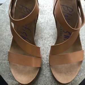 Gently worn tan sandals